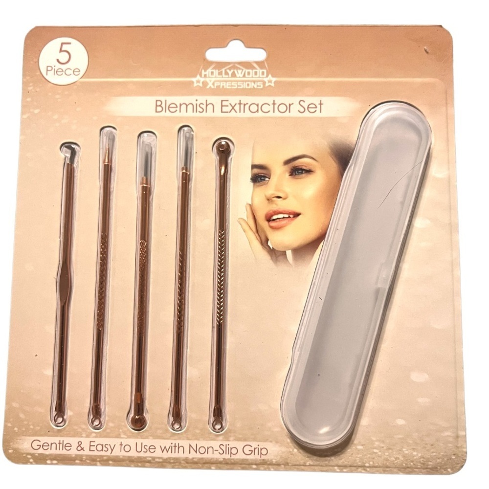 NWT 5 Piece Blemish Extraction Set Extractor Popper Tool Acne Removal Kit